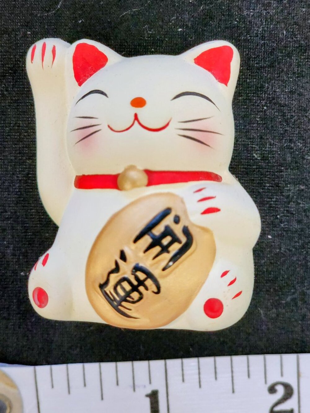 Mini Maneki Neko , Lucky cat Figurine Japanese Good Luck Charm